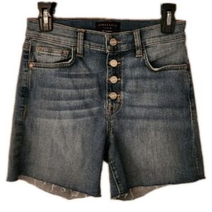 Sanctuary Exposed Fly High Rise Denim Shorts In San Jacinto Wash Size 27
